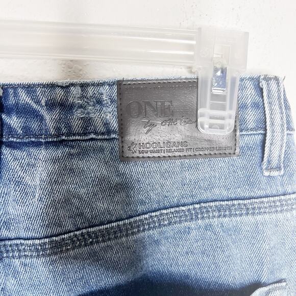 Oneteaspoon Studded Cropped Straight Jeans Blue Size 23 - Picture 5 of 7